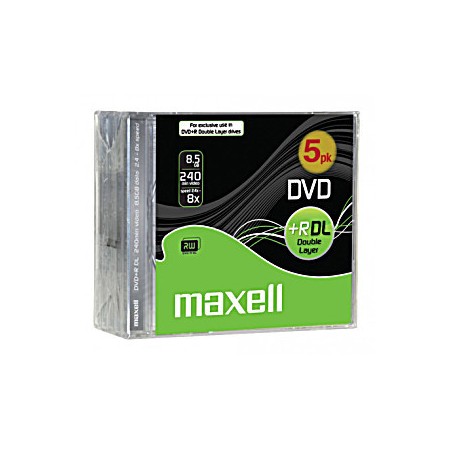 Maxell DVD+R DL 8,5 Go 8x Jewel Case 5 pièces