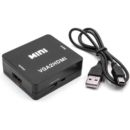 VHBW Adaptateur - convertisseur VGA vers HDMI pour TV, PC, Laptop, Ordinateur Portable et Autres écrans