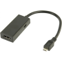 MHL, Fiche 5 broches USB micro-B / Sortie HDMI + prise USB Micro B, Valueline