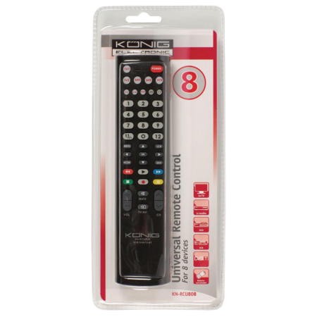 Konig - KONIG Télécommande Universelle compatible pour TV Senior - Noir - Telecommande  Universelle - Rue du Commerce