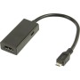 Câble adaptateur Valueline MHL / HDMI et Micro USB mâle vers HDMI femelle (Type A) et Micro USB B mâle 20cm (Noir)