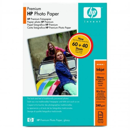 Papier photo glacé HP Premium - 100 feuilles/10 x 15 cm